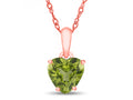 FJC Finejewelers 10k Rose Gold 7mm Heart Shaped Peridot Pendant Necklace