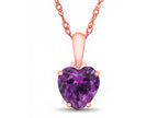 FJC Finejewelers 10k Rose Gold 7mm Heart Shaped Simulated Alexandrite Pendant Necklace