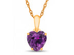 FJC Finejewelers 10k Yellow Gold 7mm Heart Shaped Simulated Alexandrite Pendant Necklace