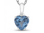 FJC Finejewelers 10k White Gold 7mm Heart Shaped Simulated Aquamarine Pendant Necklace