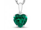 FJC Finejewelers 10k White Gold 7mm Heart Shaped Simulated Emerald Pendant Necklace