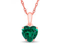 FJC Finejewelers 10k Rose Gold 7mm Heart Shaped Simulated Emerald Pendant Necklace
