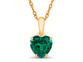 FJC Finejewelers 10k Yellow Gold 7mm Heart Shaped Simulated Emerald Pendant Necklace