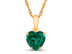 FJC Finejewelers 10k Yellow Gold 7mm Heart Shaped Simulated Emerald Pendant Necklace