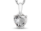 FJC Finejewelers 10k White Gold 7mm Heart Shaped White Topaz Pendant Necklace