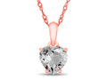 FJC Finejewelers 10k Rose Gold 7mm Heart Shaped White Topaz Pendant Necklace
