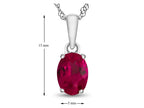 FJC Finejewelers 10k White Gold 7x5mm Oval Created Ruby Pendant Necklace