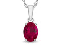 FJC Finejewelers 10k White Gold 7x5mm Oval Created Ruby Pendant Necklace