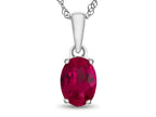 FJC Finejewelers 10k White Gold 7x5mm Oval Created Ruby Pendant Necklace