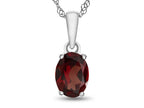 FJC Finejewelers 10k White Gold 7x5mm Oval Garnet Pendant Necklace