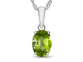 FJC Finejewelers 10k White Gold 7x5mm Oval Peridot Pendant Necklace
