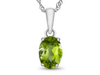 FJC Finejewelers 10k White Gold 7x5mm Oval Peridot Pendant Necklace