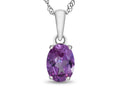 FJC Finejewelers 10k White Gold 7x5mm Oval Simulated Alexandrite Pendant Necklace