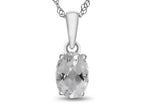 FJC Finejewelers 10k White Gold 7x5mm Oval White Topaz Pendant Necklace
