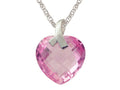 FJC Finejewelers 13x13mm Created Pink Sapphire Heart Shaped Pendant Necklace- 18 Inch Chain Included