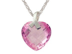 FJC Finejewelers 13x13mm Created Pink Sapphire Heart Shaped Pendant Necklace- 18 Inch Chain Included