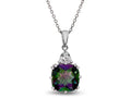 FJC Finejewelers 10 mm Cushion-Cut Mystic Topaz and Triangle White Topaz Pendant Necklace