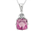 FJC Finejewelers Antique Shaped Created Pink Sapphire Pendant Necklace 18 Inch Rope Chain Included