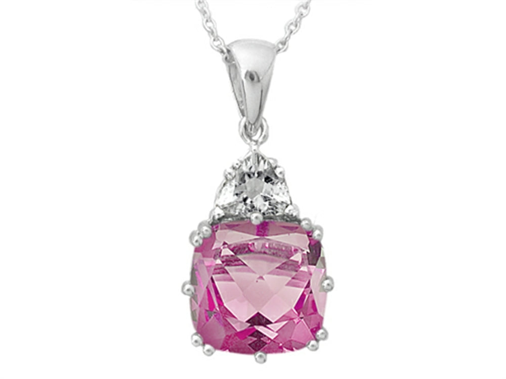 FJC Finejewelers Antique Shaped Created Pink Sapphire Pendant Necklace 18 Inch Rope Chain Included
