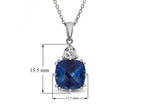 FJC Finejewelers 10x10mm Cushion-Cut Created Blue and White Sapphire Pendant Necklace - 18 Inch Chain