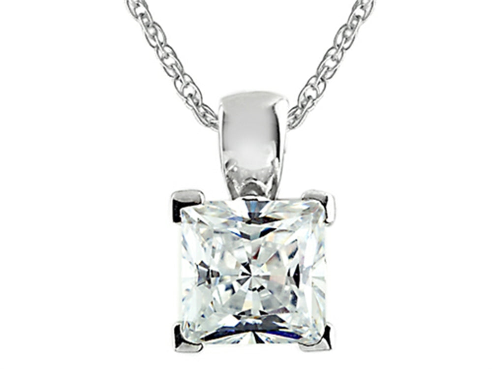 FJC Finejewelers 7x7mm White Cubic Zirconia Antique Shaped Pendant Necklace with 18 Inch Chain
