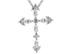 FJC Finejewelers 3mm White Cubic Zirconia Created Antique Shaped Cross Pendant Necklace With 18 Inch Chain