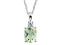 FJC Finejewelers 9x7mm Rectangular Cushion-Cut Green Quartz And White Topaz Pendant Necklace