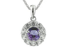 FJC Finejewelers 925 Sterling Silver 9.7mm Round Tanzanite and White Topaz Pendant Necklace