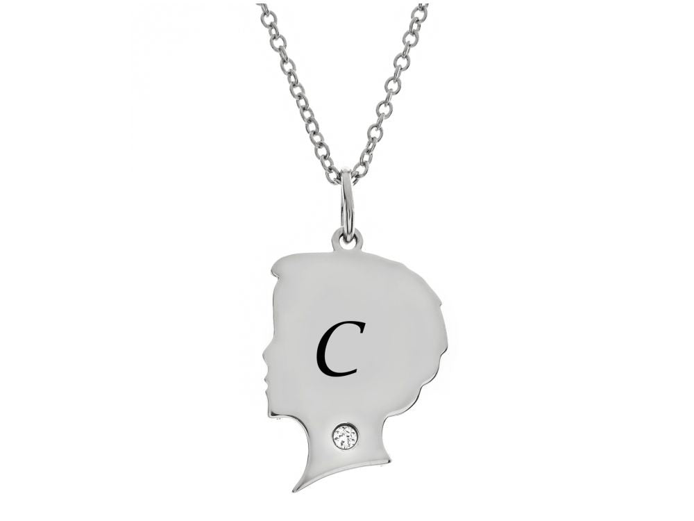 FJC Finejewelers Themed Boy Personalized Initial C Alphabet Pendant Necklace with CZ  18 Inch Adjustable Chain