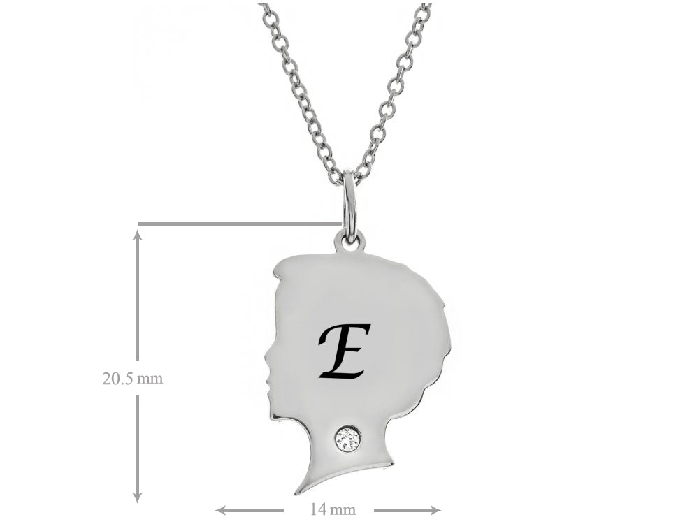 FJC Finejewelers Themed Boy Personalized Initial E Alphabet Pendant Necklace with CZ  18 Inch Adjustable Chain