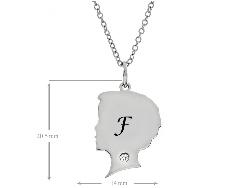 FJC Finejewelers Themed Boy Personalized Initial F Alphabet Pendant Necklace with CZ  18 Inch Adjustable Chain
