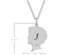 FJC Finejewelers Themed Boy Personalized Initial J Alphabet Pendant Necklace with CZ  18 Inch Adjustable Chain
