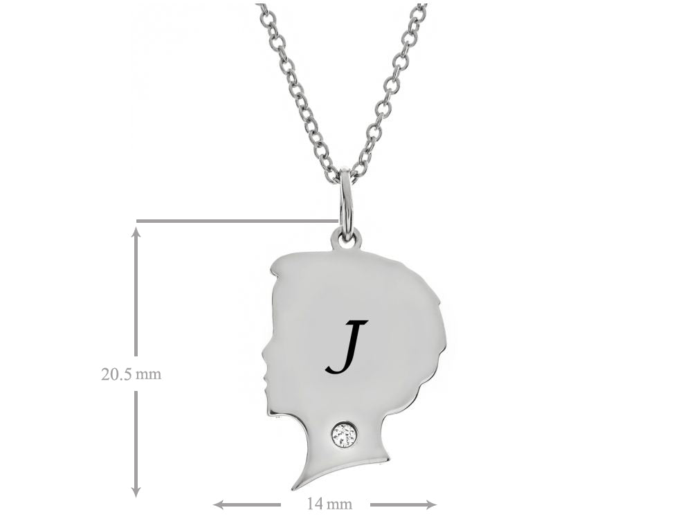 FJC Finejewelers Themed Boy Personalized Initial J Alphabet Pendant Necklace with CZ  18 Inch Adjustable Chain