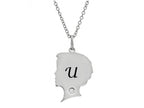 FJC Finejewelers Themed Boy Personalized Initial U Alphabet Pendant Necklace with CZ  18 Inch Adjustable Chain