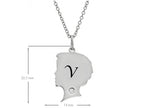 FJC Finejewelers Themed Boy Personalized Initial V Alphabet Pendant Necklace with CZ  18 Inch Adjustable Chain