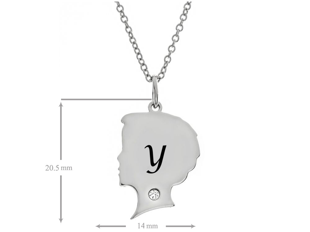 FJC Finejewelers Themed Boy Personalized Initial Y Alphabet Pendant Necklace with CZ  18 Inch Adjustable Chain