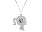 FJC Finejewelers Girl Personalized Initial D Alphabet Pendant Necklace with CZ  18 Inch Adjustable Chain