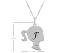 FJC Finejewelers Girl Personalized Initial F Alphabet Pendant Necklace with CZ  18 Inch Adjustable Chain