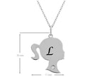 FJC Finejewelers Girl Personalized Initial L Alphabet Pendant Necklace with CZ  18 Inch Adjustable Chain