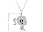 FJC Finejewelers Girl Personalized Initial Q Alphabet Pendant Necklace with CZ  18 Inch Adjustable Chain