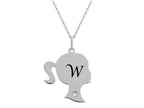 FJC Finejewelers Girl Personalized Initial W Alphabet Pendant Necklace with CZ  18 Inch Adjustable Chain