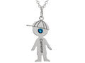 FJC Finejewelers Boy Personalized Name Pendant Necklace with Simulated Birthstone 18 Inch Chain
