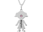 FJC Finejewelers Girl Personalized Name Pendant Necklace with Simulated Birthstone 18 Inch Chain