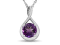 FJC Finejewelers 7mm Round Amethyst Twist Pendant Necklace - Chain Included