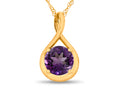 FJC Finejewelers 7mm Round Amethyst Twist Pendant Necklace - Chain Included