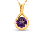 FJC Finejewelers 7mm Round Amethyst Twist Pendant Necklace - Chain Included