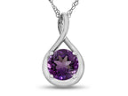 FJC Finejewelers 7mm Round Amethyst Twist Pendant Necklace - Chain Included