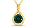 FJC Finejewelers 7mm Round Created Emerald Twist Pendant Necklace - Chain Included