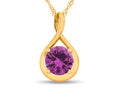 FJC Finejewelers 7mm Round Created Pink Sapphire Twist Pendant Necklace - Chain Included