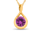 FJC Finejewelers 7mm Round Created Pink Sapphire Twist Pendant Necklace - Chain Included